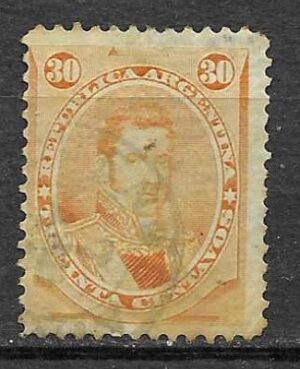 Timbre d'Argentine N°21 oblitéré