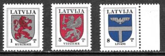 Timbre de Lettonie N°380,381,382 3val neuf**